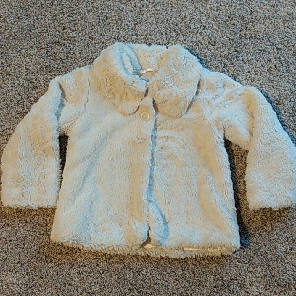 Girls children's place faux fur 4T ivory coat